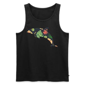 Dolphin Tropical Flower Floral - Men's Premium Organic Tank Top - black - Front - Michal (187cm)