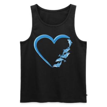 Coeur de dauphin - Débardeur bio Premium Homme - noir - Devant - Michal (187cm)