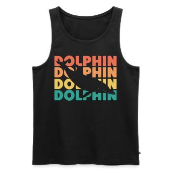Dolphin Retro Vintage Dolphin - Männer Premium Bio Tank Top - Schwarz - Vorne - AI Model Male 178 light (178cm)