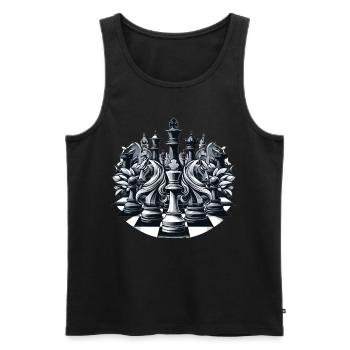 Line Art Chess Move Gift - Men's Premium Organic Tank Top - black - Front - Michal (187cm)