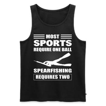 Most Sports Require One Spearfishing Requires Two - Men's Premium Organic Tank Top - black - Front - Michal (187cm)