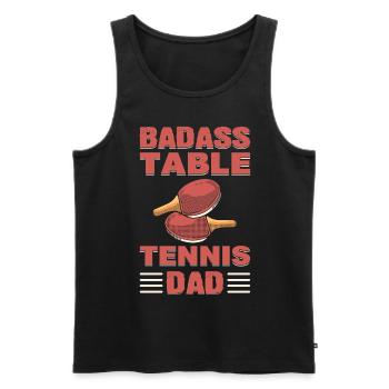 Badass Table Tennis Dad Ping Pong - Men's Premium Organic Tank Top - black - Front - Michal (187cm)