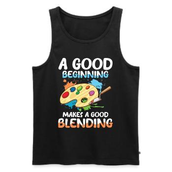 A Good Beginning Makes A Good Blending - Männer Premium Bio Tank Top - Schwarz - Vorne - Michal (187cm)