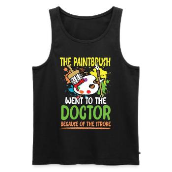 Paintbrush Went To The Doctor - Männer Premium Bio Tank Top - Schwarz - Vorne - Michal (187cm)