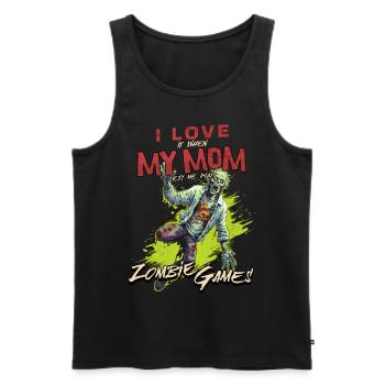 J’aime ma maman Zombie Jeux vidéo pour les joueurs Gamers - Débardeur bio Premium Homme - noir - Devant - Michal (187cm)