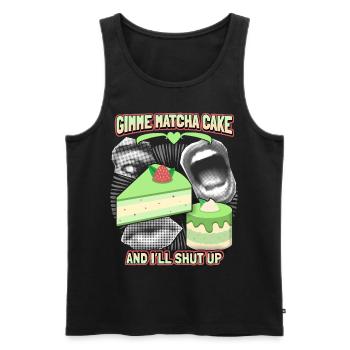 Matcha Cake, Green Matcha, Funny Saying - Men's Premium Organic Tank Top - black - Front - AI Model Male 178 light (178cm)