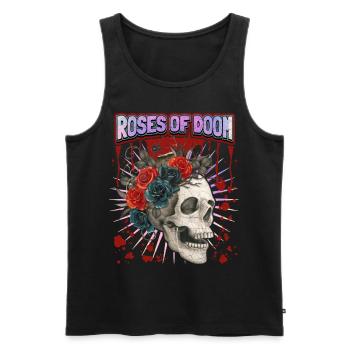 Vintage Skull, Skull with Roses, Saying - Men's Premium Organic Tank Top - black - Front - Michal (187cm)