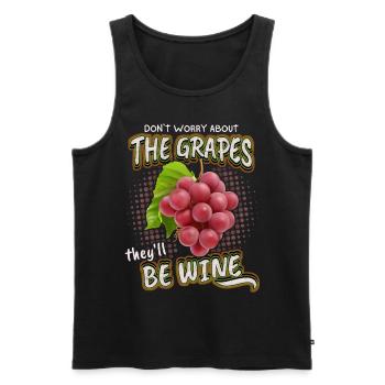 Funny Wine Saying, Grapes, Wine Drinker Pun - Men's Premium Organic Tank Top - black - Front - AI Model Male 178 light (178cm)