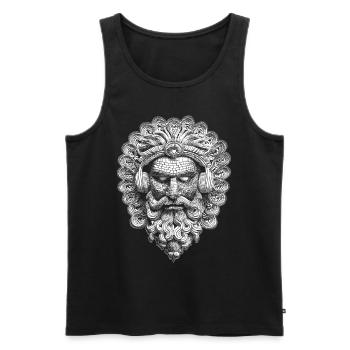 Hip-Hop Style with Mask of the Gods: Streetwear Tee - Men's Premium Organic Tank Top - black - Front - AI Model Male 178 light (178cm)