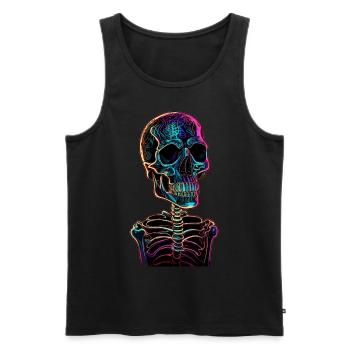 Bunter abstrakter Totenkopf - Männer Premium Bio Tank Top - Schwarz - Vorne - AI Model Male 178 light (178cm)