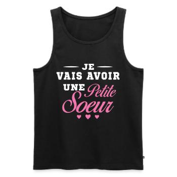 Je Vais Avoir Une Petite Sœur Cadeau Future Soeur - Débardeur bio Premium Homme - noir - Devant - Michal (187cm)