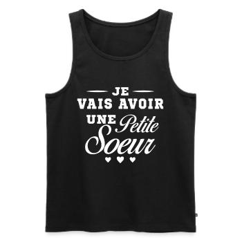 Je Vais Avoir Une Petite Sœur Cadeau Future Soeur - Débardeur bio Premium Homme - noir - Devant - Michal (187cm)