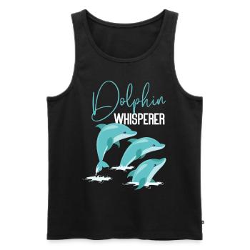 Dolphin Dolphin Whisperer - Männer Premium Bio Tank Top - Schwarz - Vorne - AI Model Male 178 light (178cm)