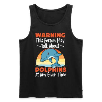 Dolphin Retro Warning This Person - Men's Premium Organic Tank Top - black - Front - Michal (187cm)