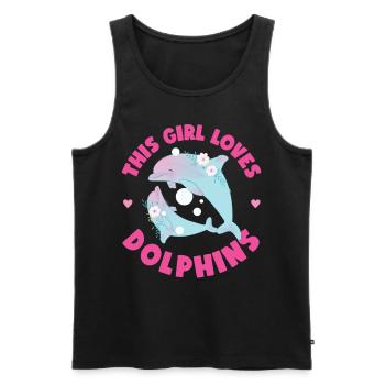 Dolphin This Girl Loves Dolphins - Männer Premium Bio Tank Top - Schwarz - Vorne - AI Model Male 178 light (178cm)