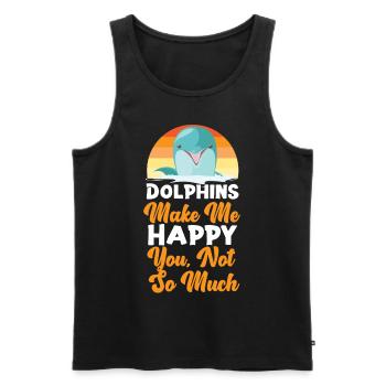 Dauphin Rétro Dauphins Me Font - Débardeur bio Premium Homme - noir - Devant - Michal (187cm)