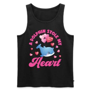 Dauphin Saint Valentin Un Dauphin - Débardeur bio Premium Homme - noir - Devant - Michal (187cm)