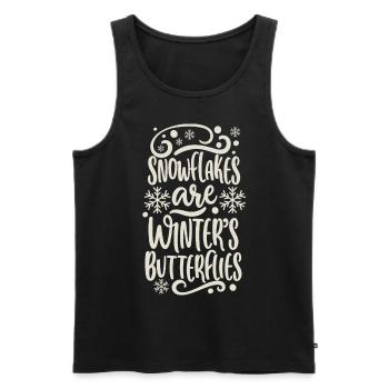 Snowflakes are Winters Butterflies Spruch Zitat - Männer Premium Bio Tank Top - Schwarz - Vorne - Michal (187cm)