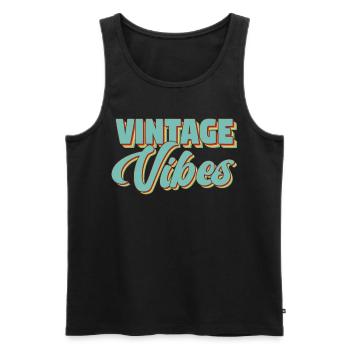 Vintage Vibes Old School Retro Pop - Männer Premium Bio Tank Top - Schwarz - Vorne - AI Model Male 178 light (178cm)