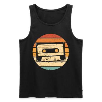 Retro Sunset Cassette Tape Old School - Männer Premium Bio Tank Top - Schwarz - Vorne - AI Model Male 178 light (178cm)
