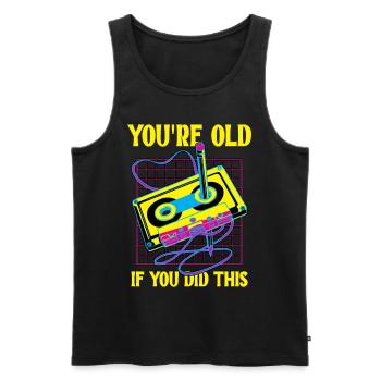 You're Old If You Did This Retro Vintage Cassette - Männer Premium Bio Tank Top - Schwarz - Vorne - AI Model Male 178 light (178cm)