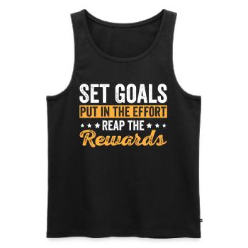 Set Goals Put in the Effort Achievement Inspirati - Männer Premium Bio Tank Top - Schwarz - Vorne - Michal (187cm)