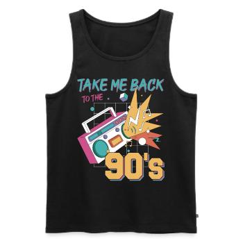 Take Me Back To The 90s Music Lover Cassette - Männer Premium Bio Tank Top - Schwarz - Vorne - Michal (187cm)