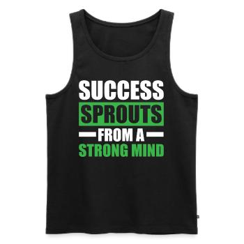 Success from a Strong Mind Inspirational Motivatio - Männer Premium Bio Tank Top - Schwarz - Vorne - AI Model Male 178 light (178cm)