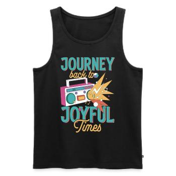 Journey Back to Joyful Times Vintage Retro Music L - Männer Premium Bio Tank Top - Schwarz - Vorne - Michal (187cm)