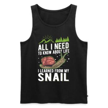 Snail Gift Vineyard Snail - Men's Premium Organic Tank Top - black - Front - Michal (187cm)