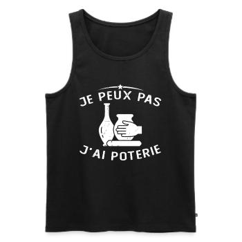 Je Peux Pas J ai Poterie Potier - Débardeur bio Premium Homme - noir - Devant - AI Model Male 178 light (178cm)