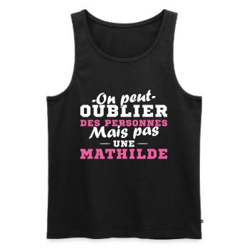 On peut pas oublier une Mathilde prénom fille - Débardeur bio Premium Homme - noir - Devant - AI Model Male 178 light (178cm)