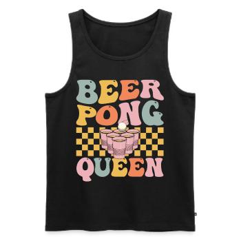 Groovy Beer Pong Girl Player Trinkspiel - Männer Premium Bio Tank Top - Schwarz - Vorne - AI Model Male 178 light (178cm)