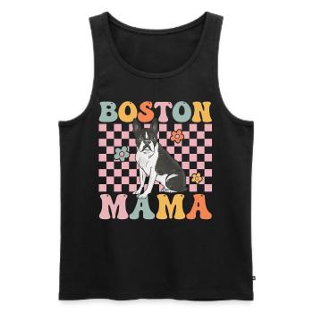 Groovy Boston Terrier Mom - Men's Premium Organic Tank Top - black - Front - Michal (187cm)