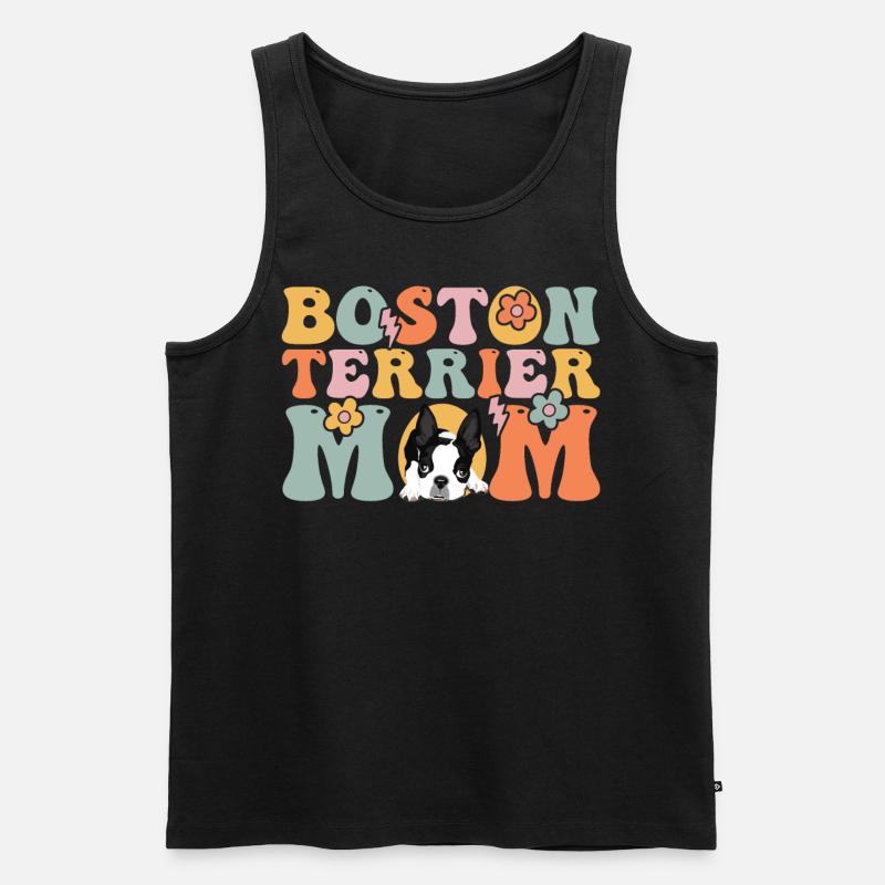 Groovy Dog Mom - Männer Premium Bio Tank Top - Schwarz
