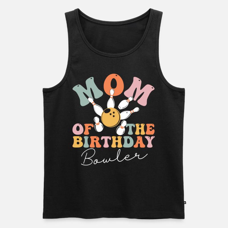 Groovy Bowling Mom - Männer Premium Bio Tank Top - Schwarz