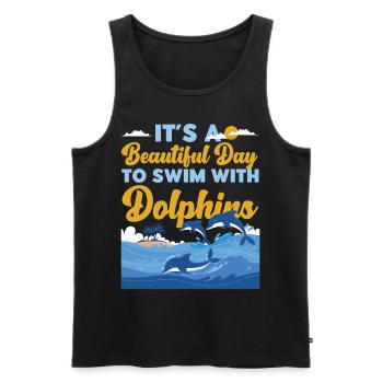 Dolphin It's A Beautiful Day To - Männer Premium Bio Tank Top - Schwarz - Vorne - Michal (187cm)