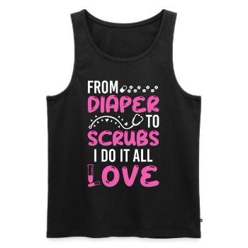 From Diaper To Scrubs Nurse Mom Funny Mothers Day - Männer Premium Bio Tank Top - Schwarz - Vorne - Michal (187cm)