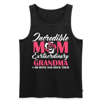 Incredible Mom Extraordinary Grandma Funny Mother' - Männer Premium Bio Tank Top - Schwarz - Vorne - Michal (187cm)