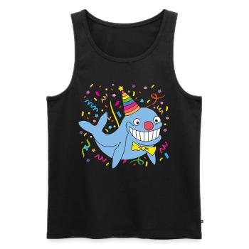 Karneval Fasching Konfetti Narrenkappe Rosenmontag - Männer Premium Bio Tank Top - Schwarz - Vorne - AI Model Male 178 light (178cm)