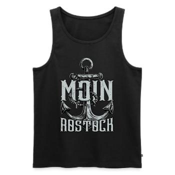 Moin Rostock - Männer Premium Bio Tank Top - Schwarz - Vorne - Michal (187cm)