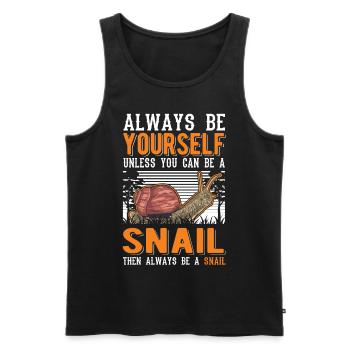 Always be yourself Snail Schnecke - Men's Premium Organic Tank Top - black - Front - Michal (187cm)