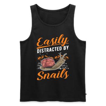 Snail Gift Vineyard Snail - Men's Premium Organic Tank Top - black - Front - AI Model Male 178 light (178cm)