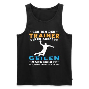 Mannschaft Handballspieler Beachhandball Ballsport - Männer Premium Bio Tank Top - Schwarz - Vorne - Michal (187cm)