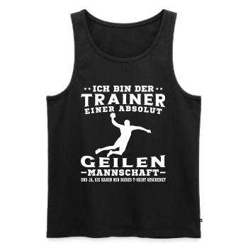 Mannschaft Handballspieler Beachhandball Ballsport - Männer Premium Bio Tank Top - Schwarz - Vorne - Michal (187cm)