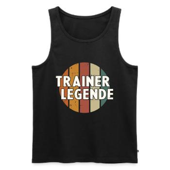 Trainerlegende | Coach Trainer Geschenk - Männer Premium Bio Tank Top - Schwarz - Vorne - Michal (187cm)