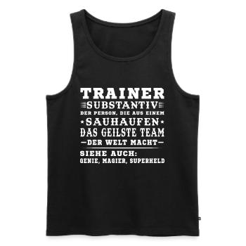 Bester Trainer Tshirt Coach Geschenk - Männer Premium Bio Tank Top - Schwarz - Vorne - Michal (187cm)