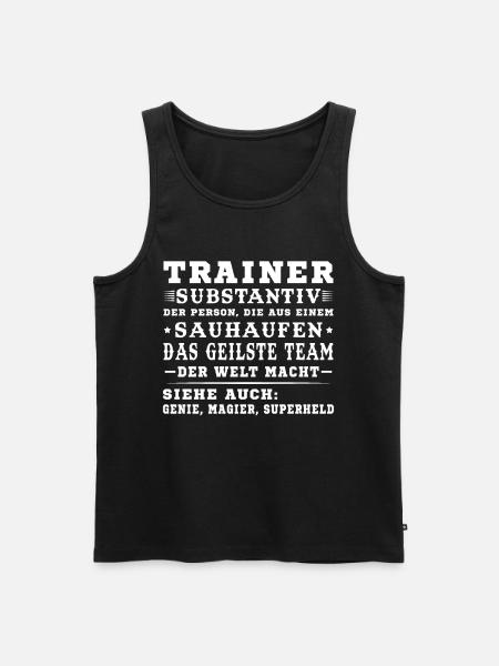 Bester Trainer Tshirt Coach Geschenk - Männer Premium Bio Tank Top - Schwarz