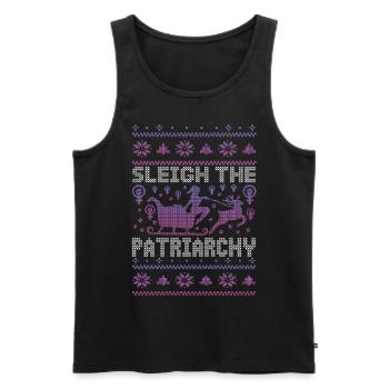 Sleigh The Patriarchy - Men's Premium Organic Tank Top - black - Front - AI Model Male 178 light (178cm)