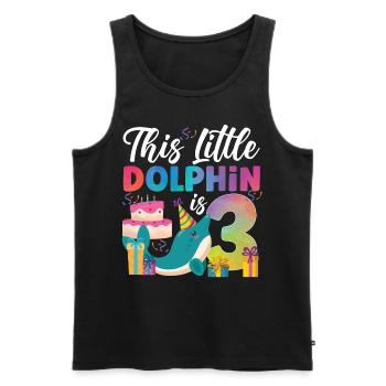 Dolphin 3rd Birthday Watercolor - Männer Premium Bio Tank Top - Schwarz - Vorne - Michal (187cm)
